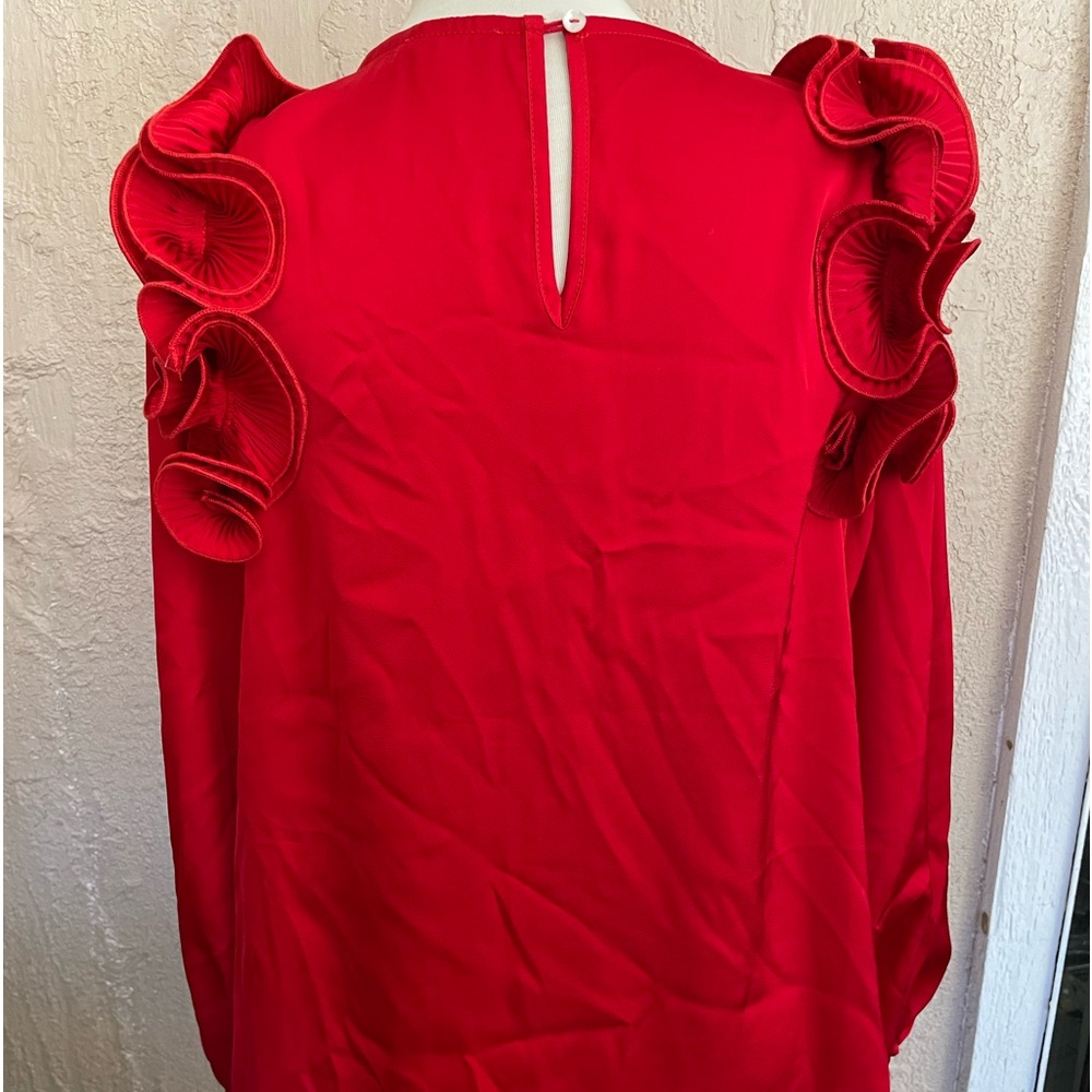 Red Satin Top - Picture 5 of 6